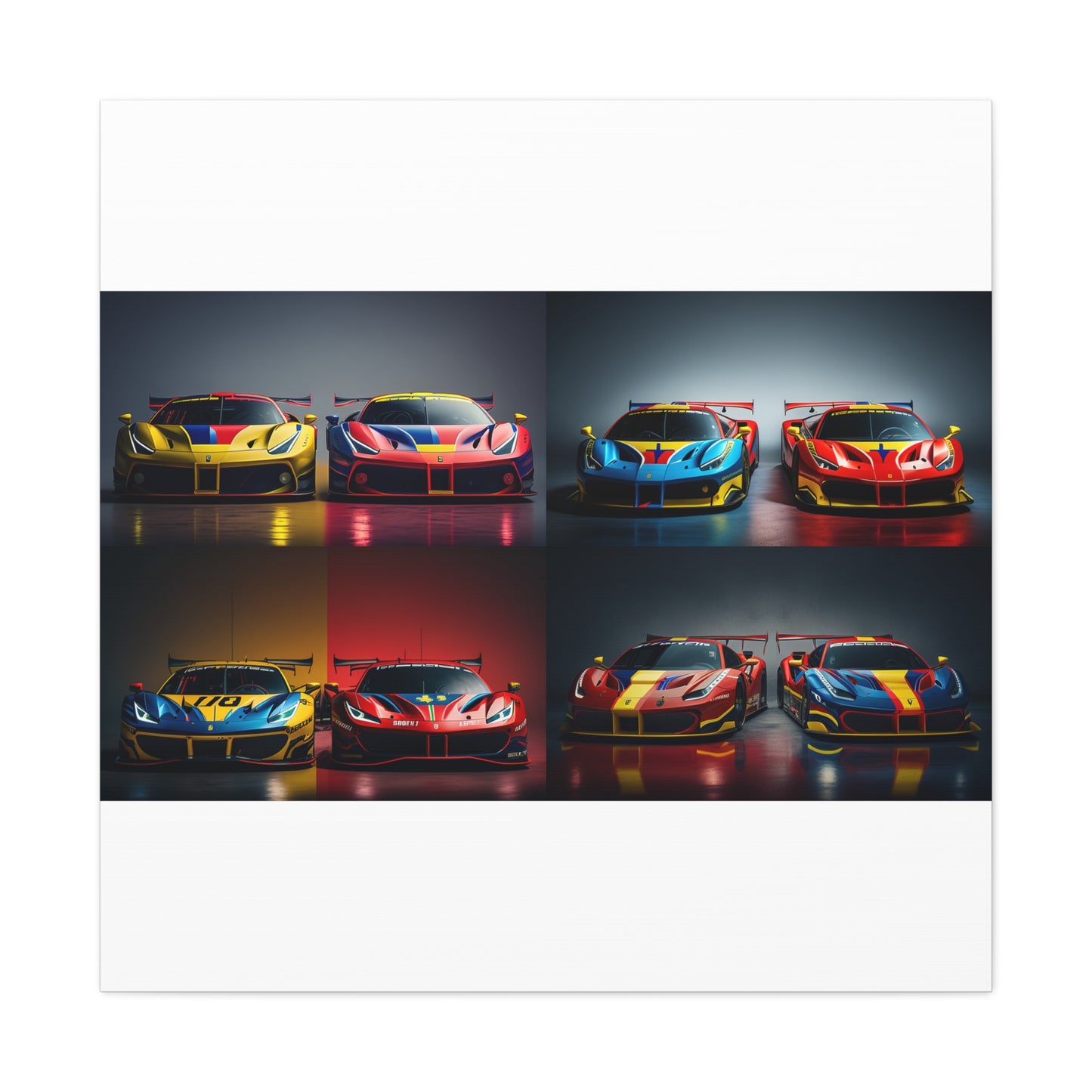 Canvas Gallery Wraps Ferrari Red Blue 5