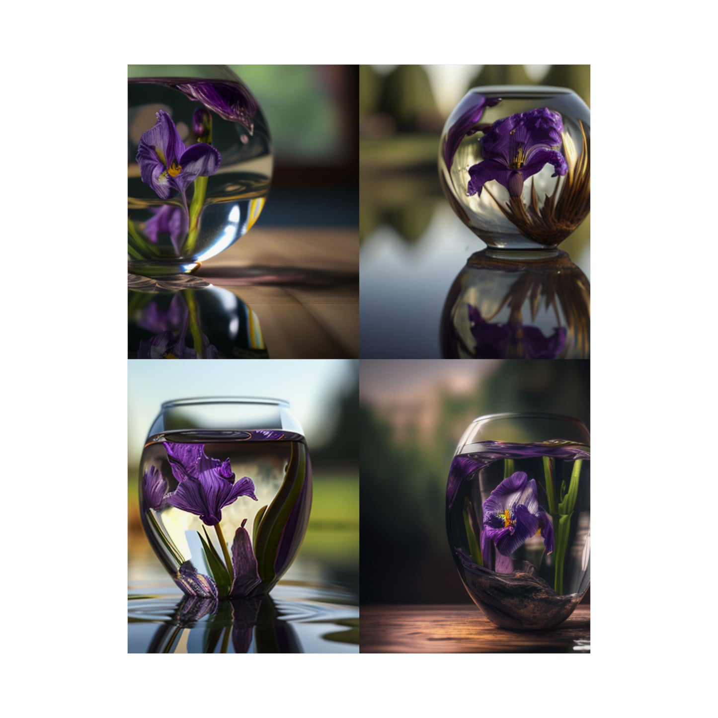 Premium Matte Vertical Posters Purple Iris in a vase 5