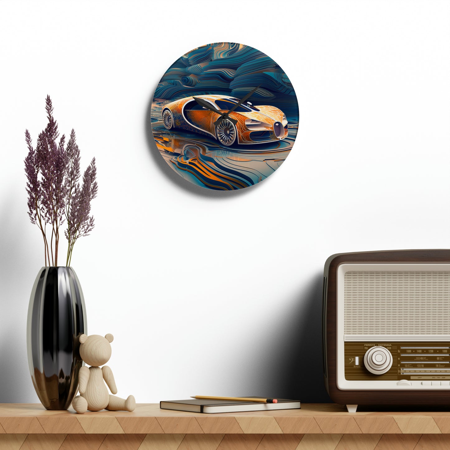 Acrylic Wall Clock Bugatti Abstract Flair 1