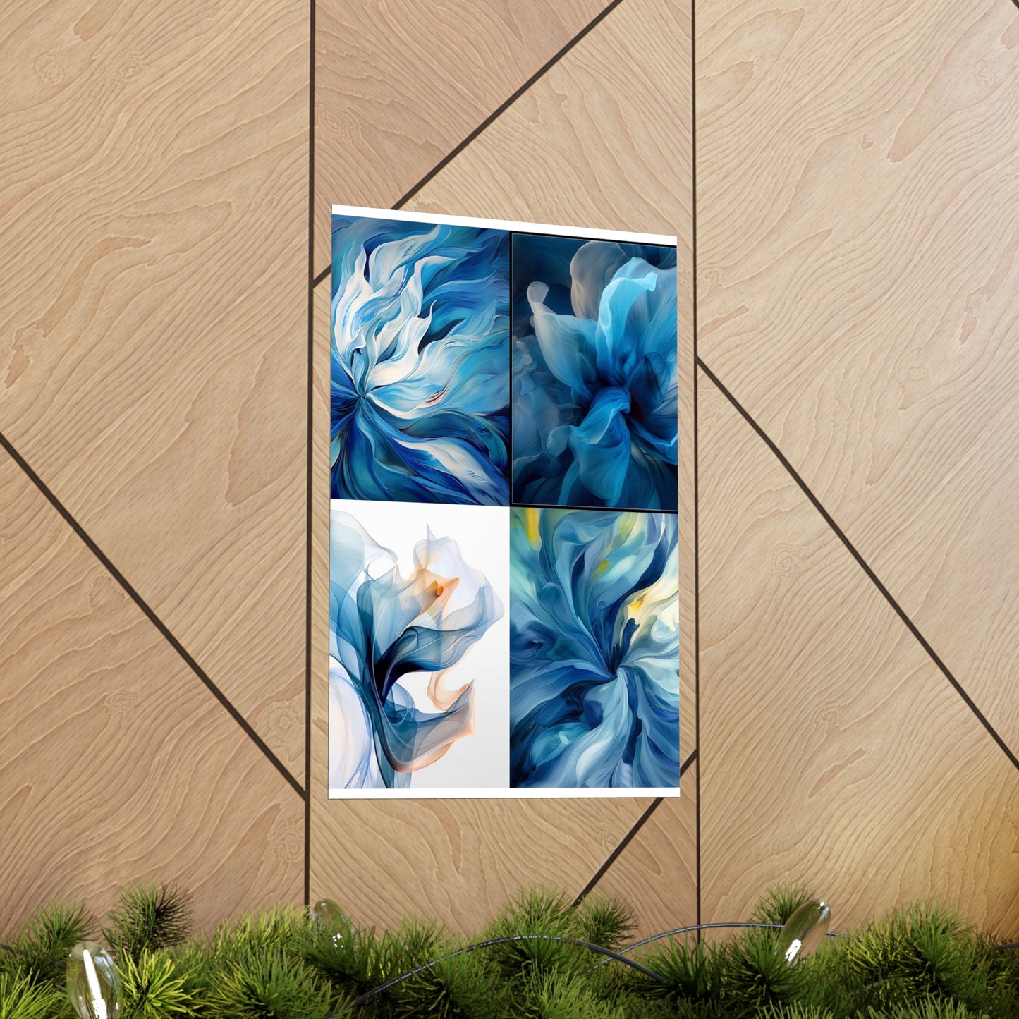 Premium Matte Vertical Posters Blue Tluip Abstract 5