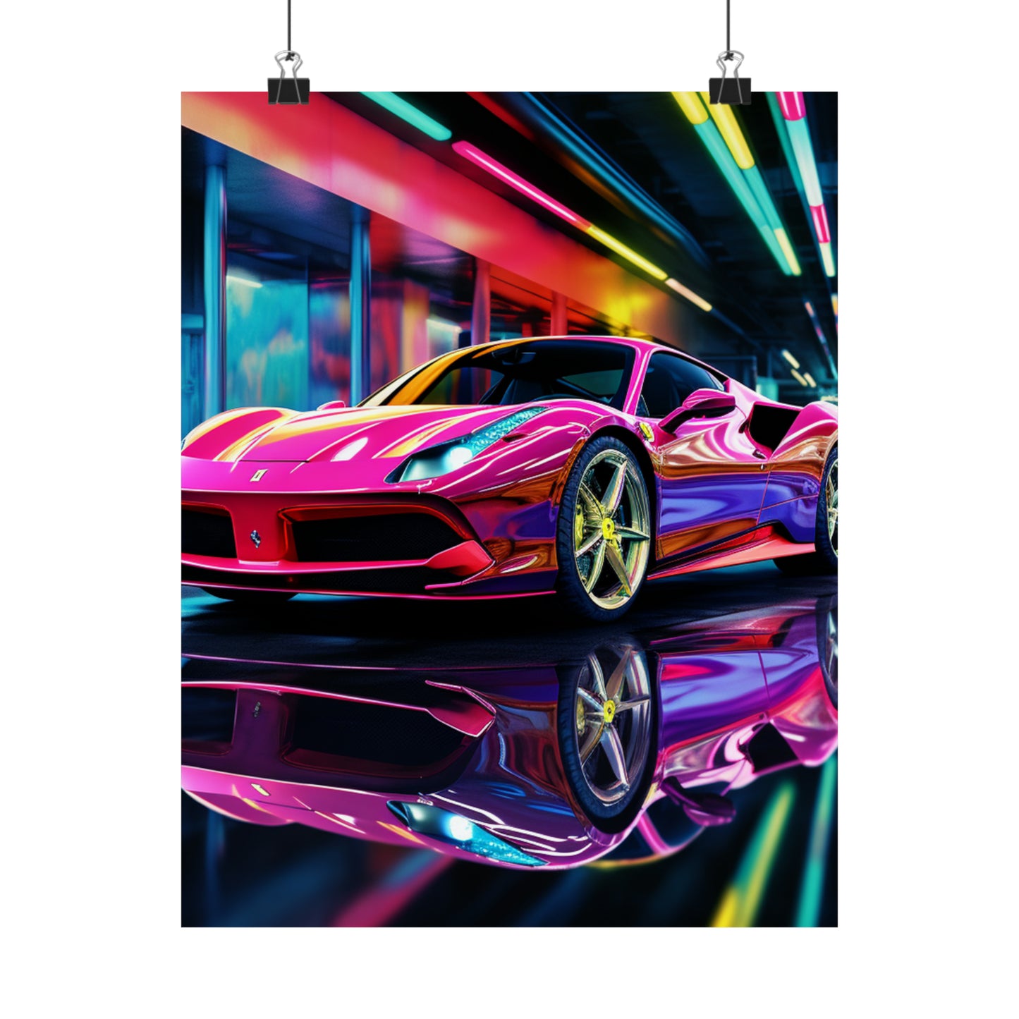 Premium Matte Vertical Posters Pink Macro Ferrari 4