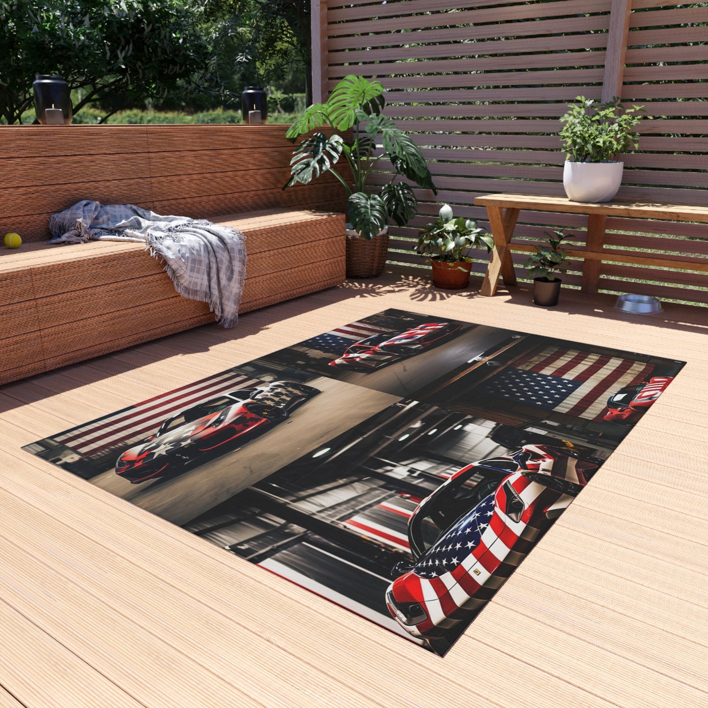 Outdoor Rug  American Flag Farrari 5