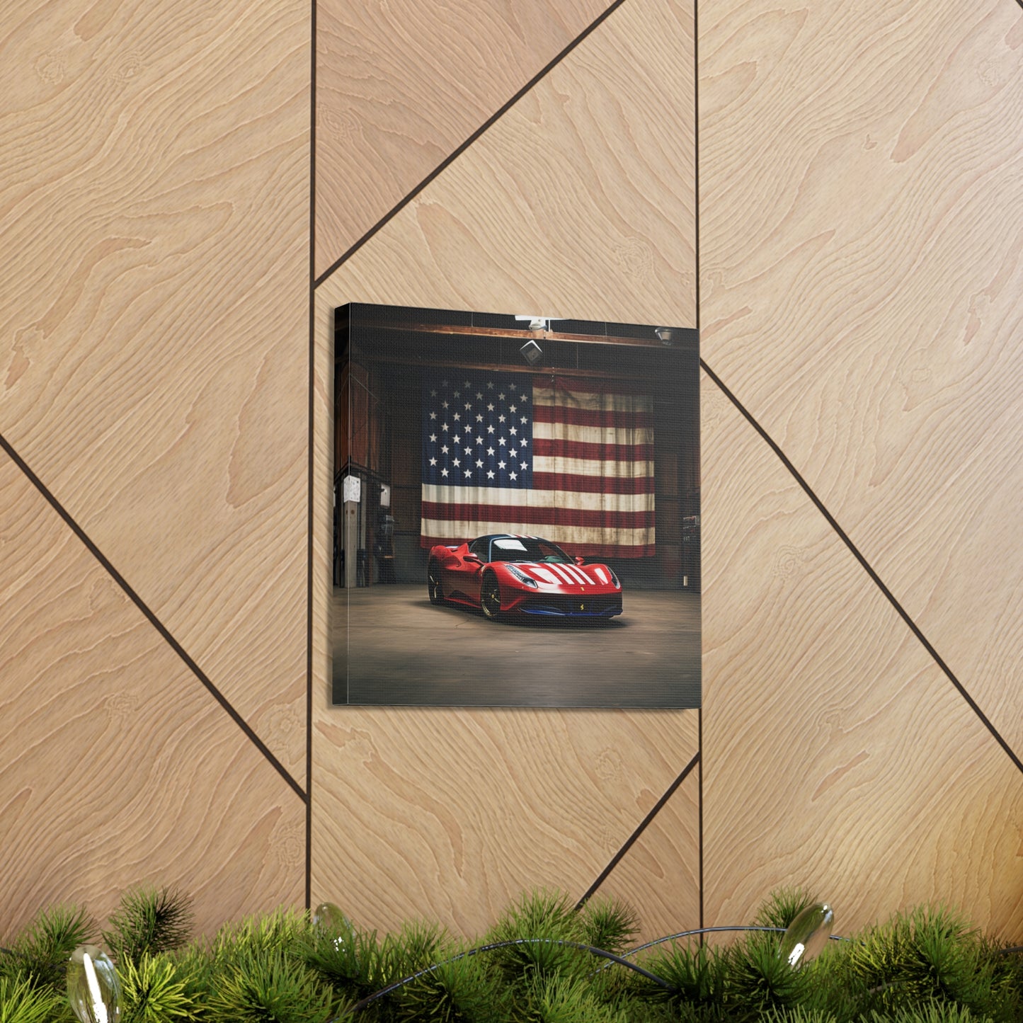 Canvas Gallery Wraps American Flag Farrari 4