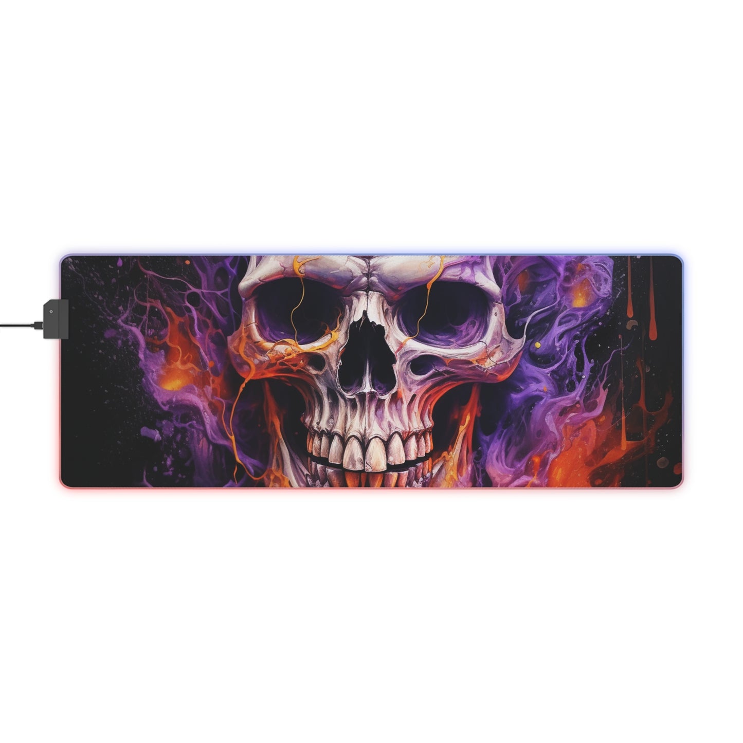 LED Gaming Mouse Pad Skull Flames 2