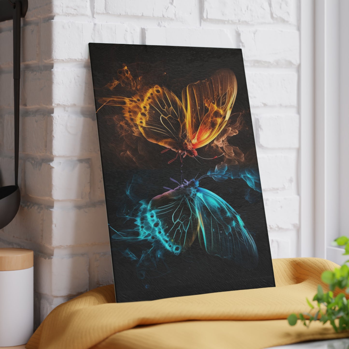 Glass Cutting Board Kiss Neon Butterfly 8