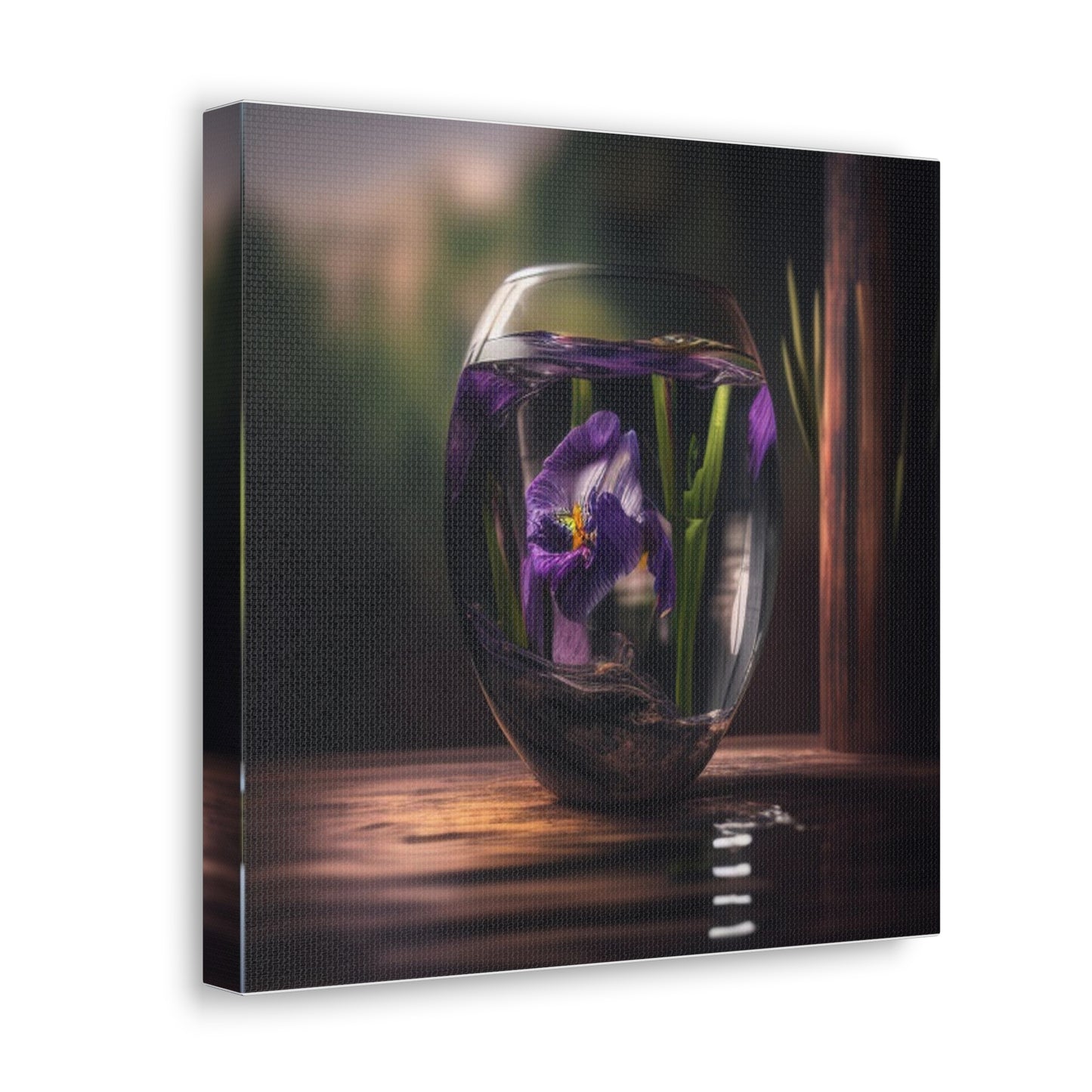 Canvas Gallery Wraps Purple Iris in a vase 4