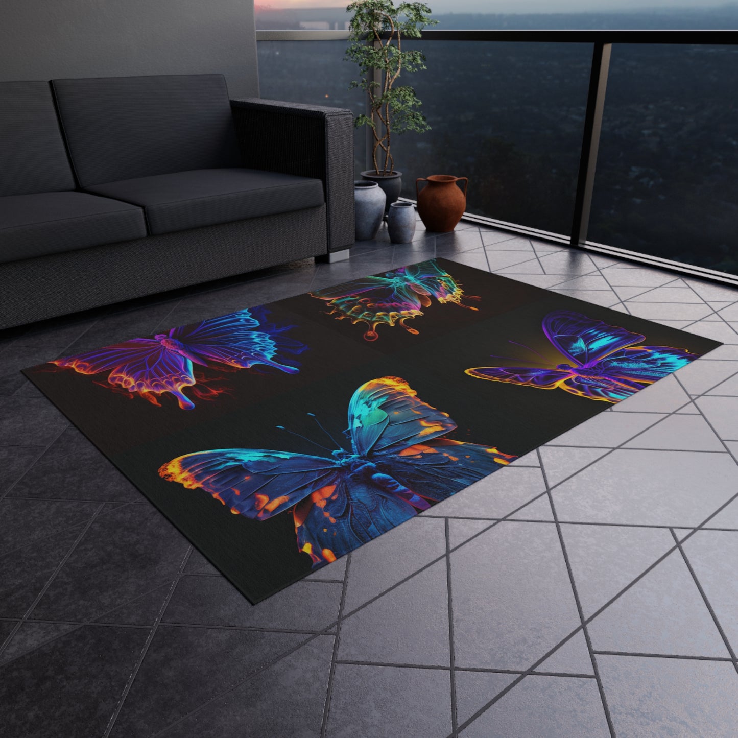 Outdoor Rug  Thermal Butterfly 5