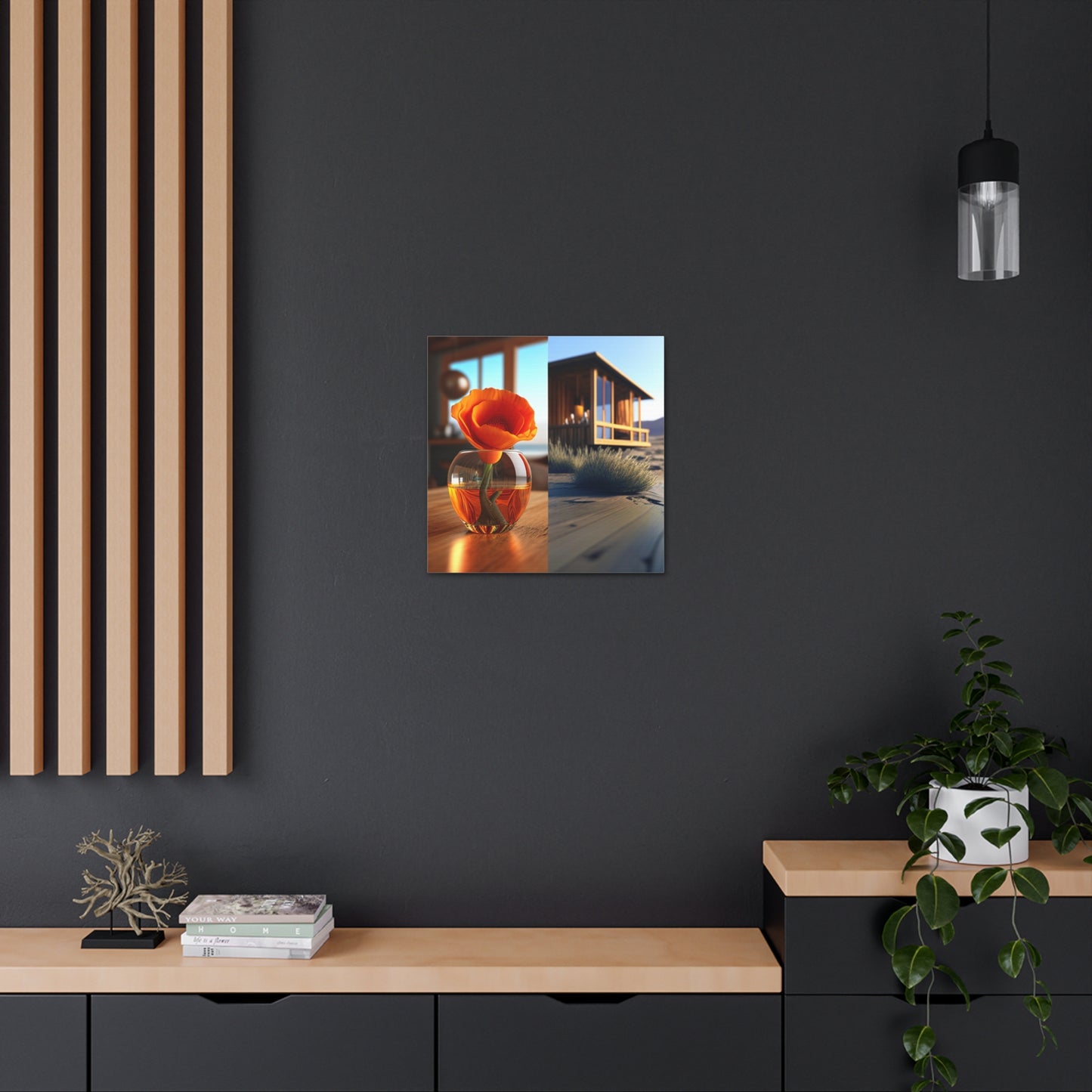 Canvas Gallery Wraps Poppy in a Glass Vase 3