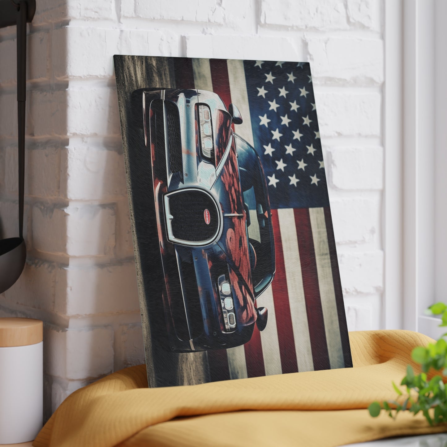 Glass Cutting Board Bugatti Flag 3