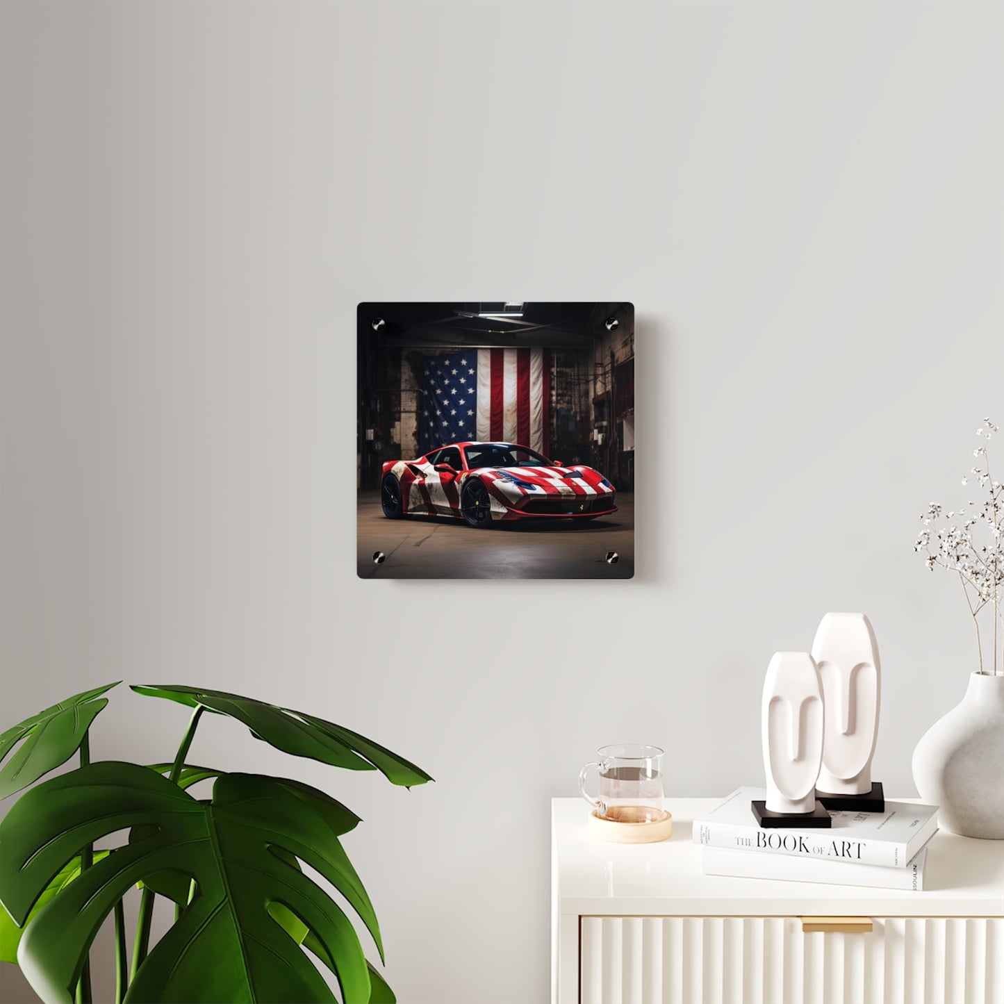 Acrylic Wall Art Panels American Flag Farrari 2