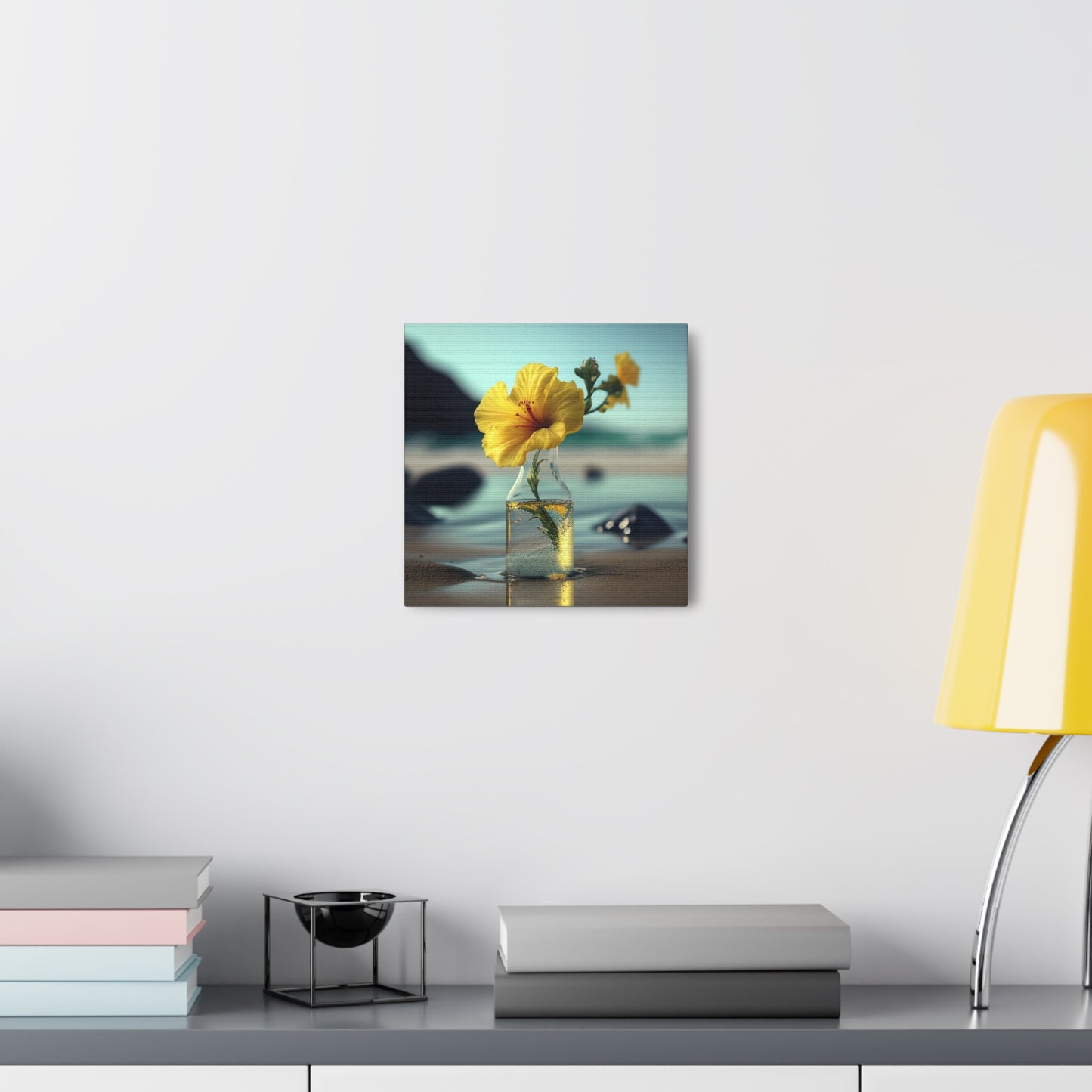 Canvas Gallery Wraps Yellow Hibiscus glass 3