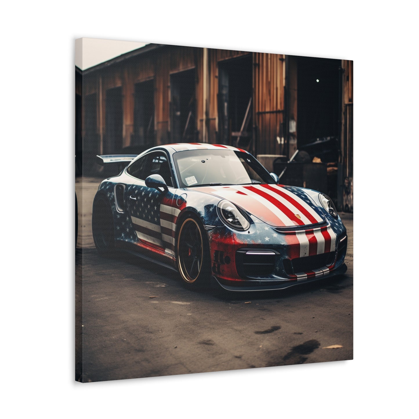 Canvas Gallery Wraps American Flag Porsche 3