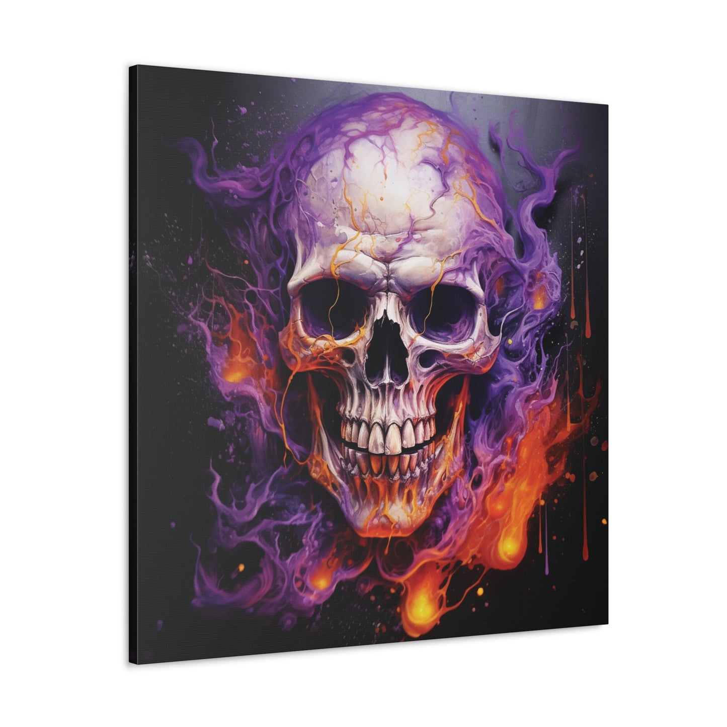 Canvas Gallery Wraps Skull Flames 2