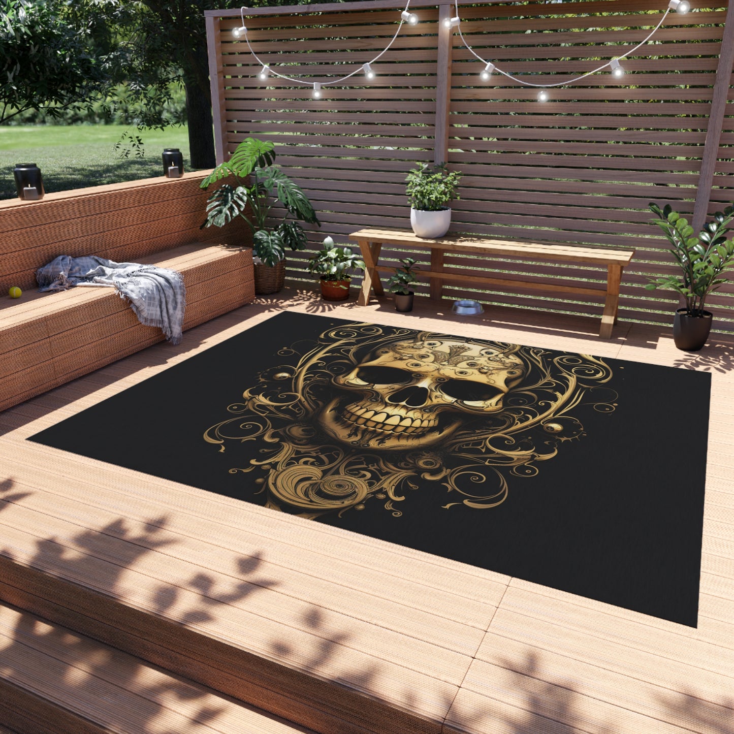 Outdoor Rug  Skull Treble Clef 3