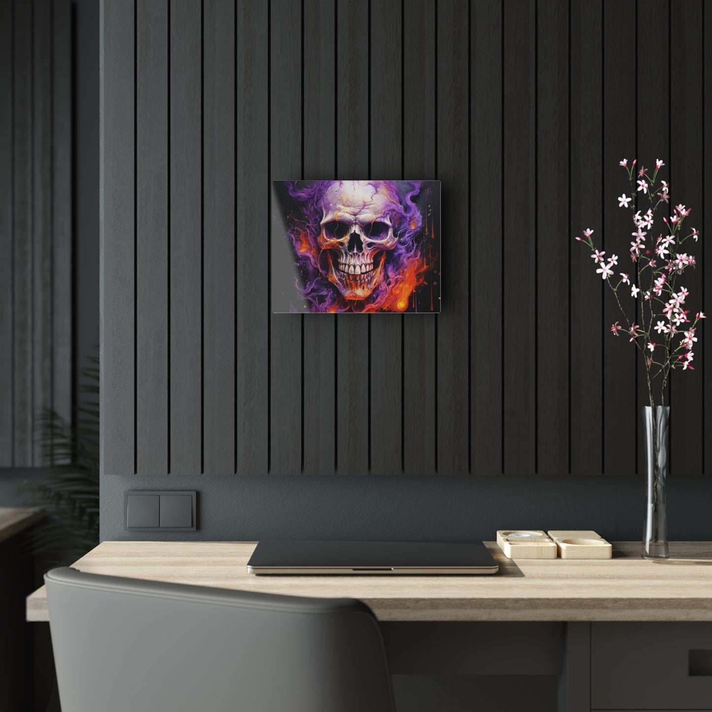 Acrylic Prints Skull Flames 2