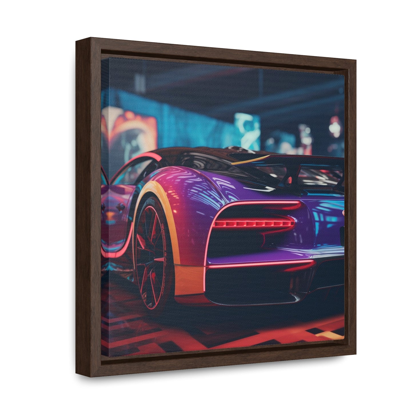 Gallery Canvas Wraps, Square Frame Hyper Bugatti Neon Chiron 3