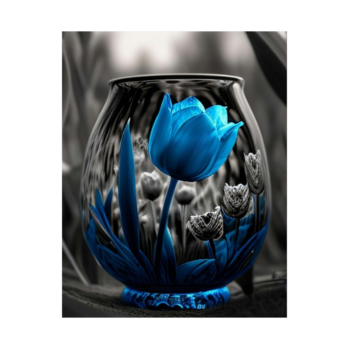 Premium Matte Vertical Posters Tulip Blue 4