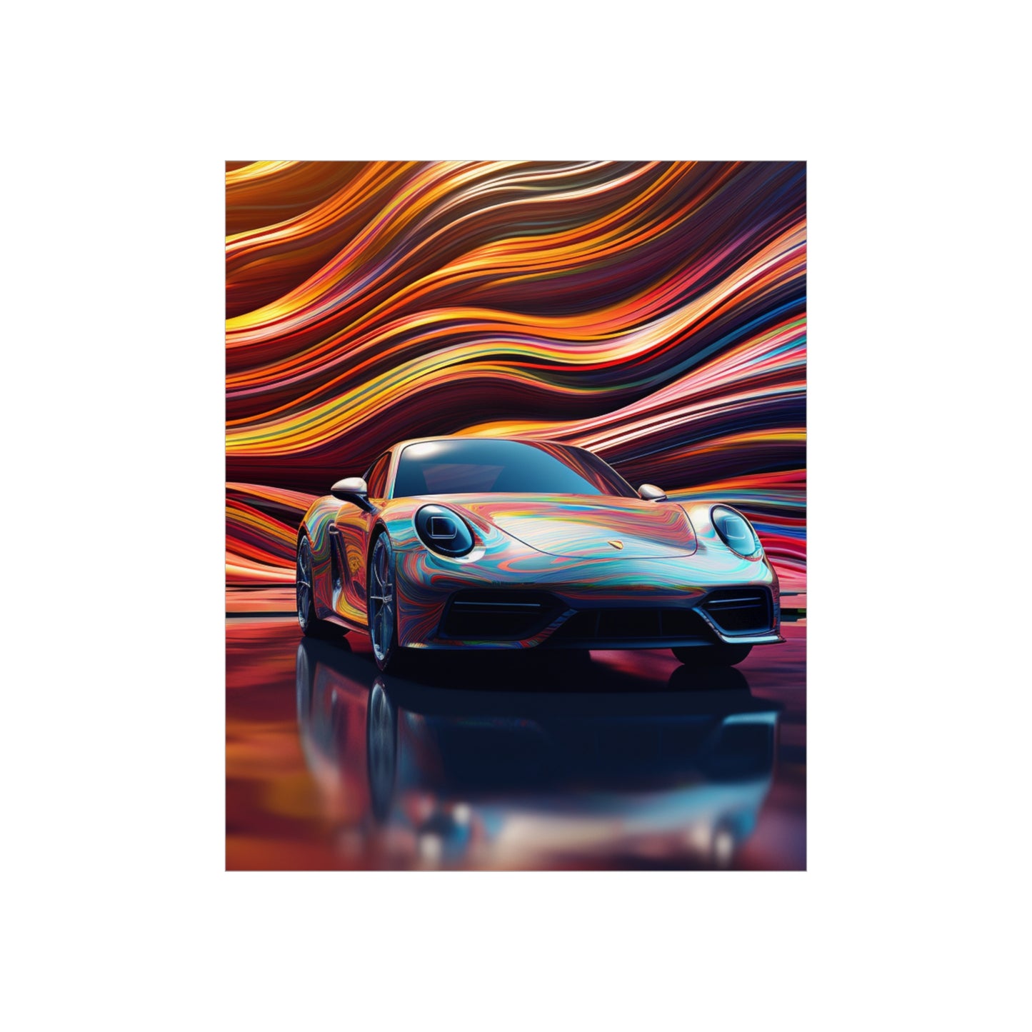 Premium Matte Vertical Posters Porsche Water Fusion 1