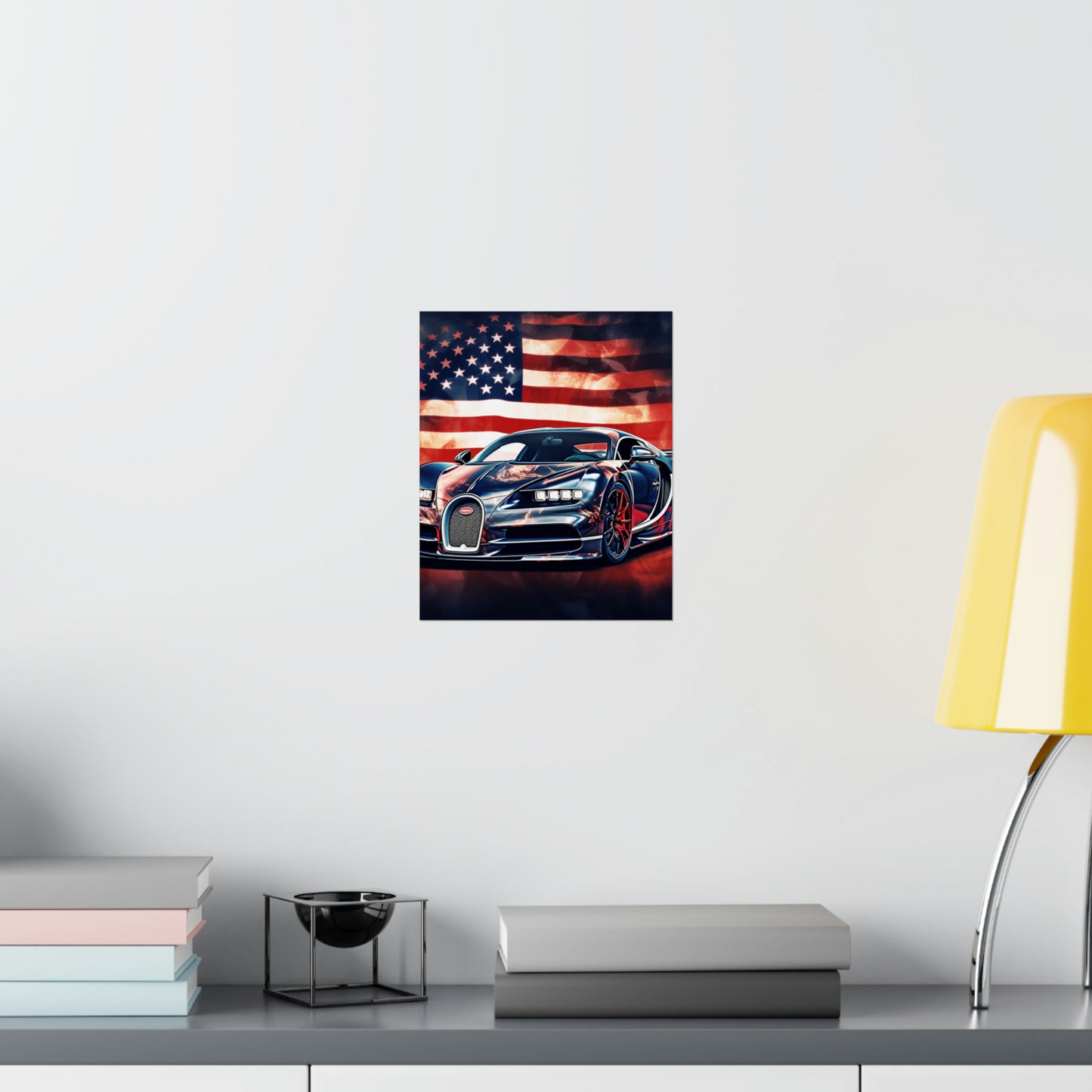 Premium Matte Vertical Posters Abstract American Flag Background Bugatti 4