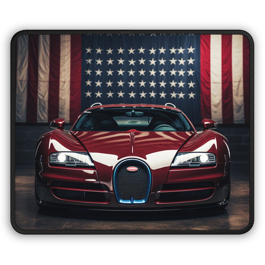 Gaming Mouse Pad  American Flag Background Bugatti 1