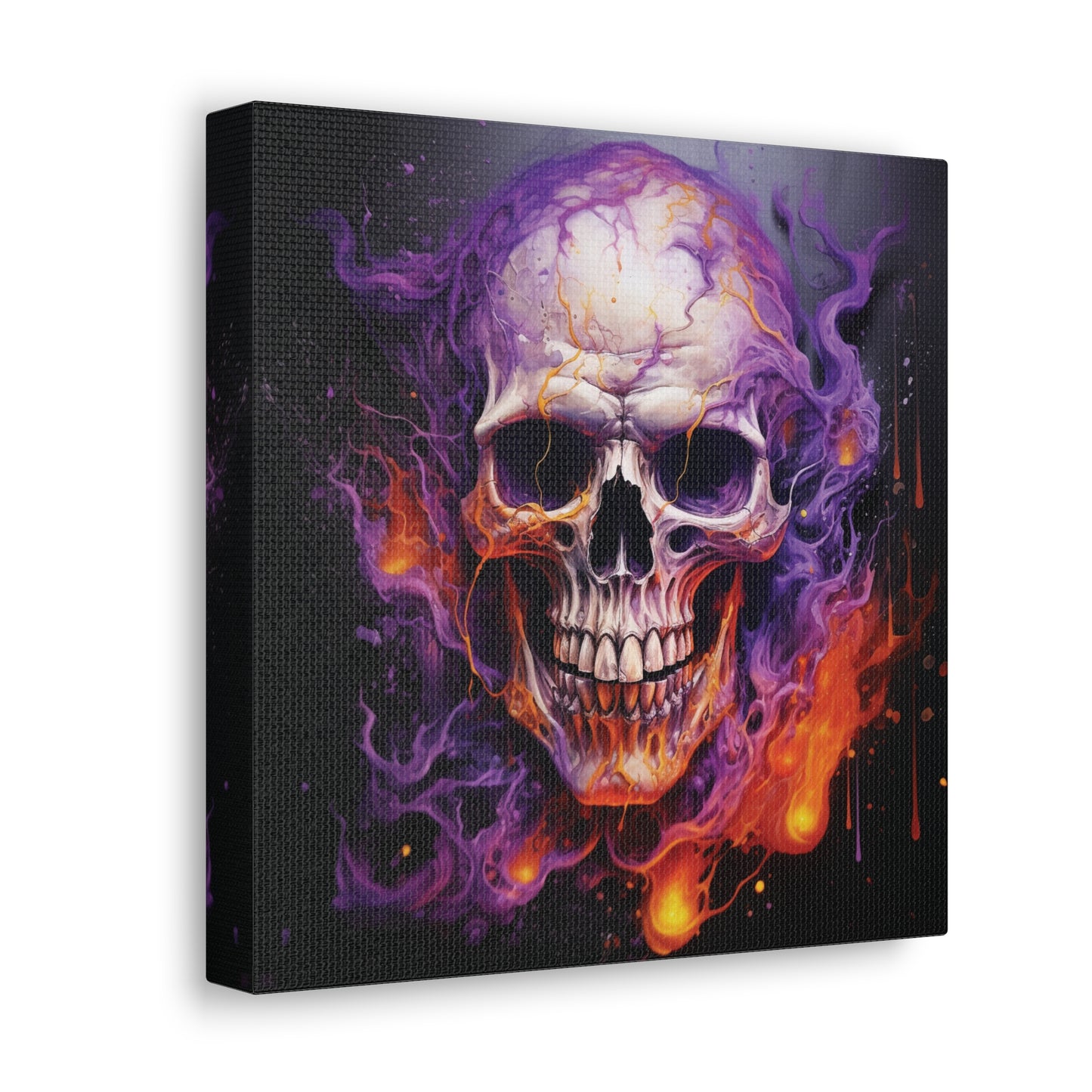 Canvas Gallery Wraps Skull Flames 2