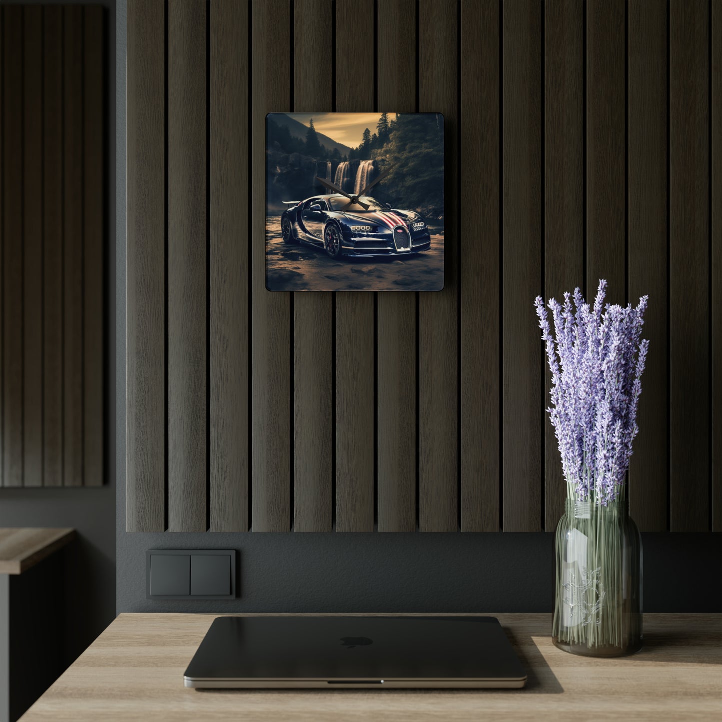Acrylic Wall Clock Bugatti Waterfall 2