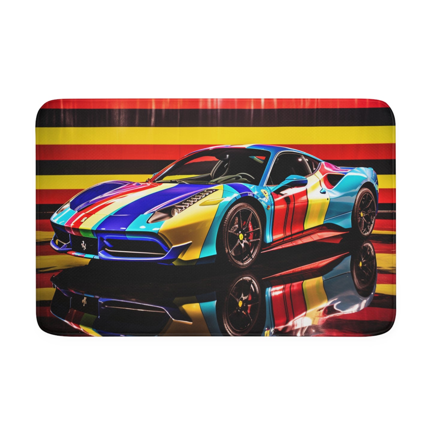 Memory Foam Bath Mat Hyper Colorfull Ferrari 2