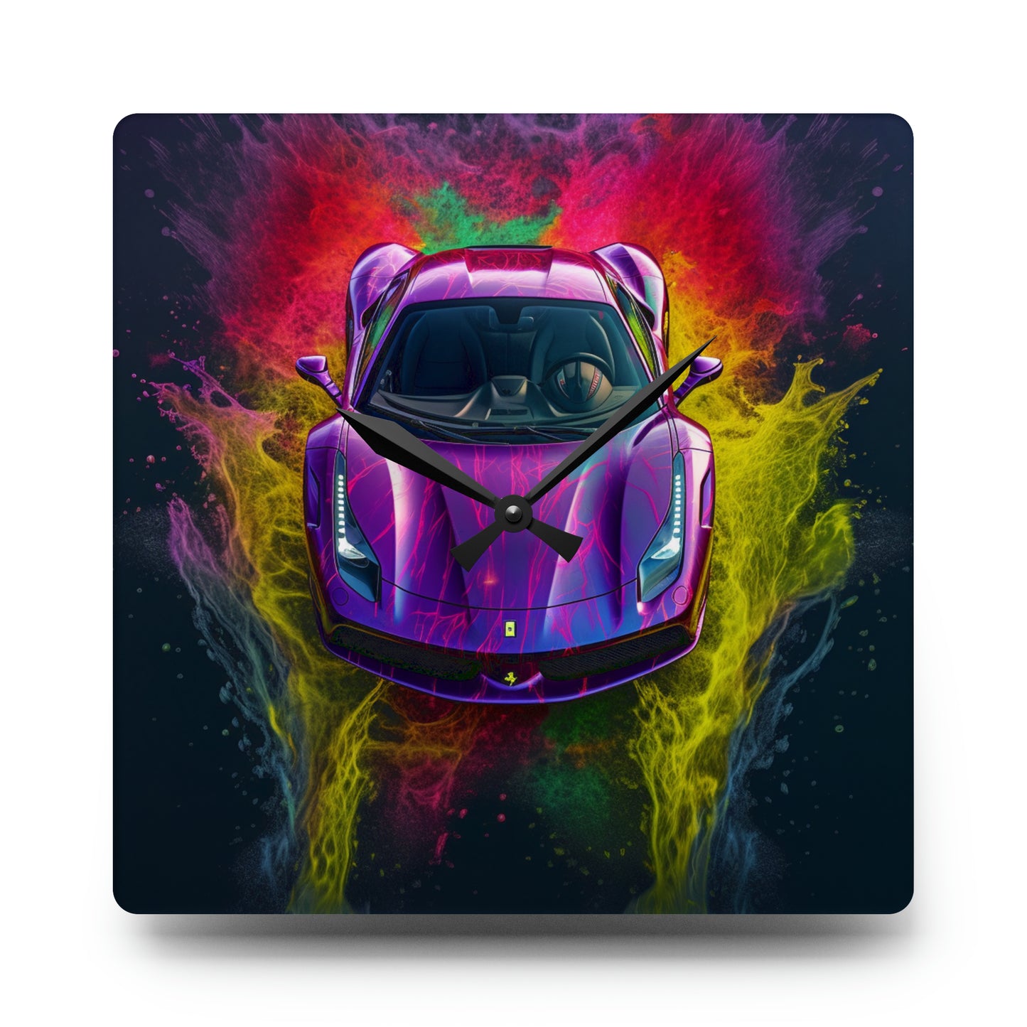 Acrylic Wall Clock Farrari Water 3