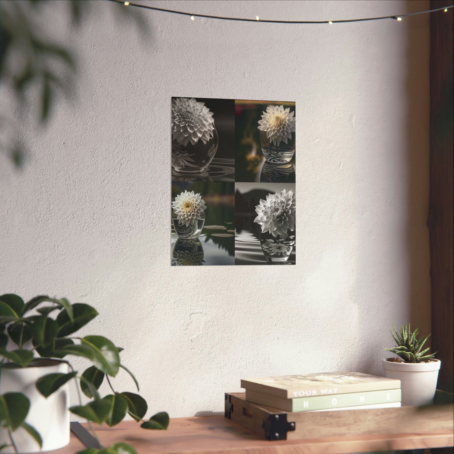 Premium Matte Vertical Posters White Dahlia 5