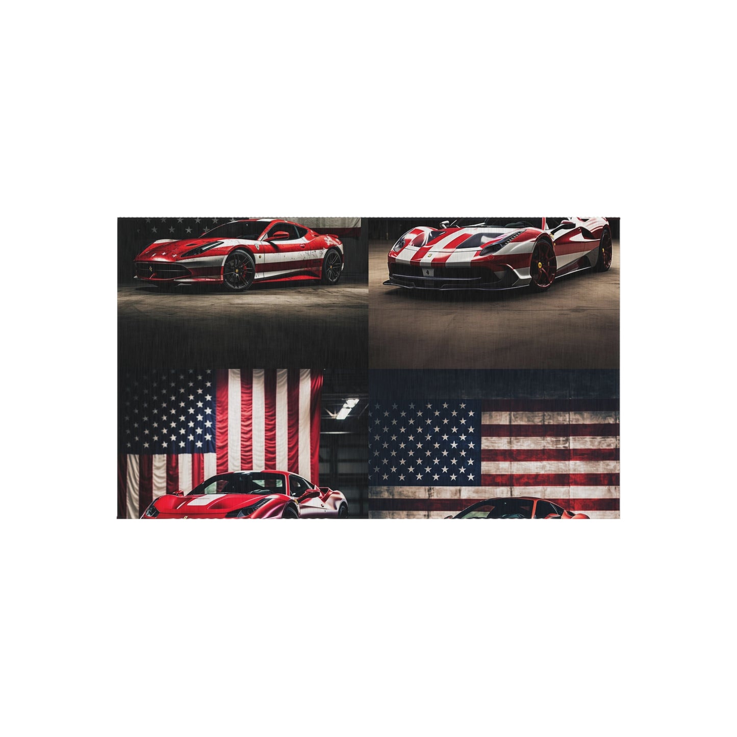 Outdoor Rug  American Flag Background Ferrari 5