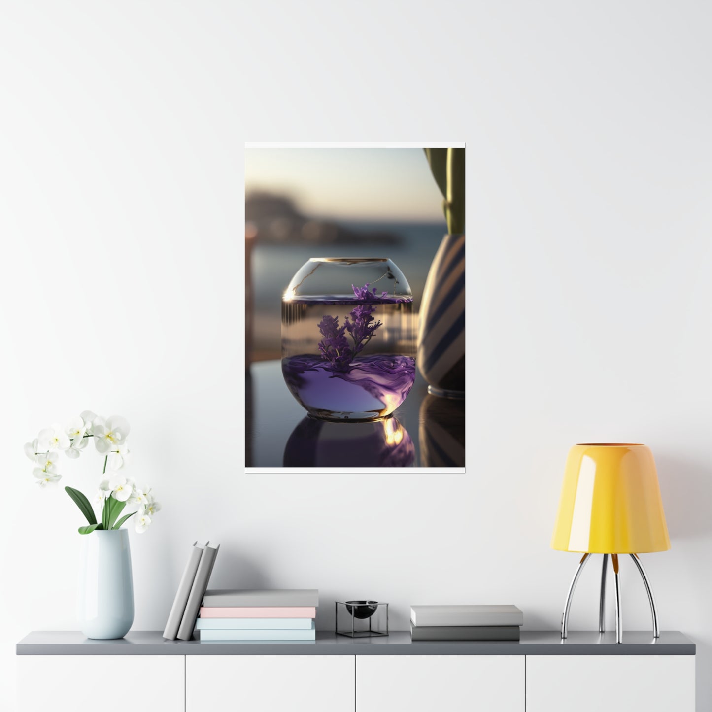 Premium Matte Vertical Posters Lavender in a vase 1