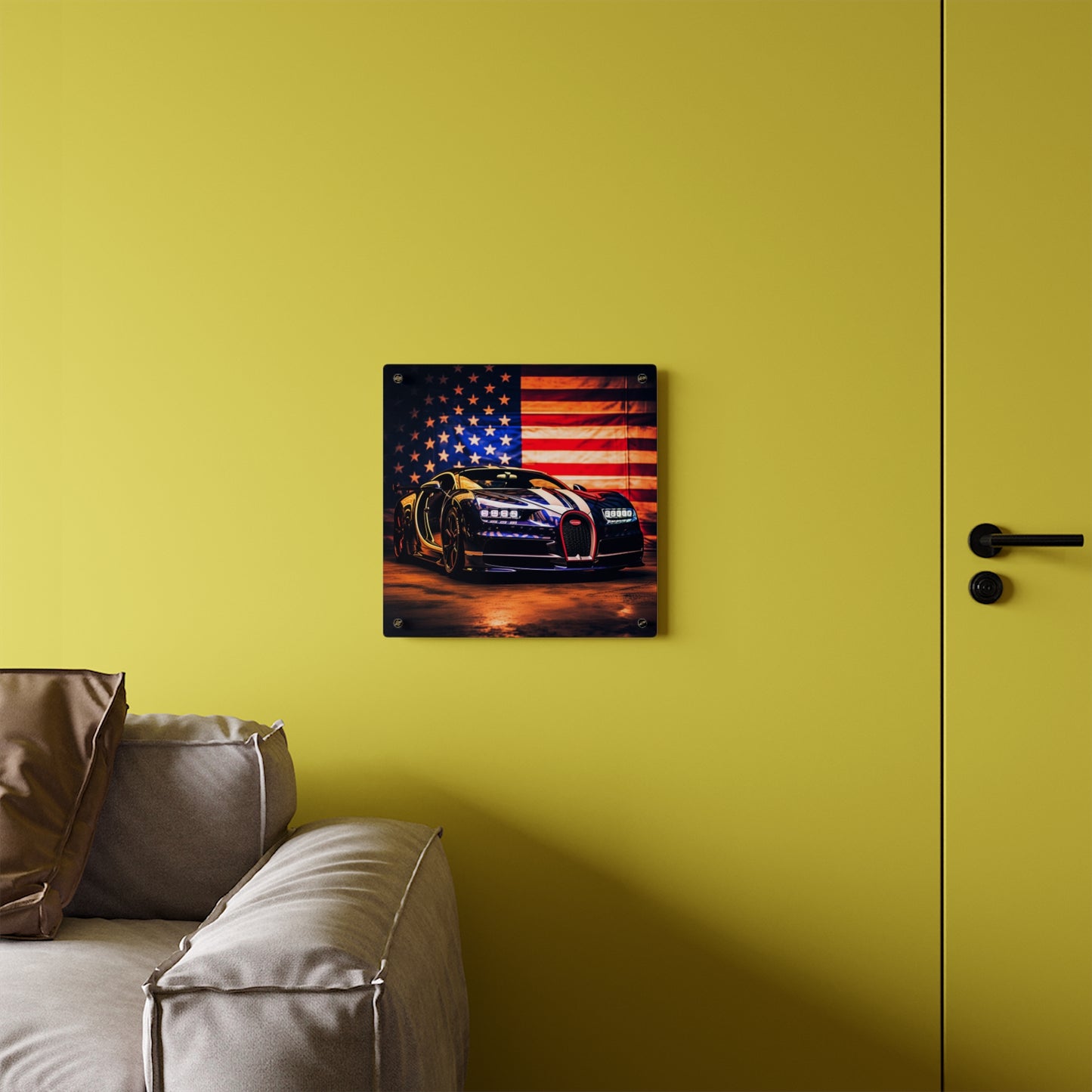 Acrylic Wall Art Panels Macro Bugatti American Flag 4