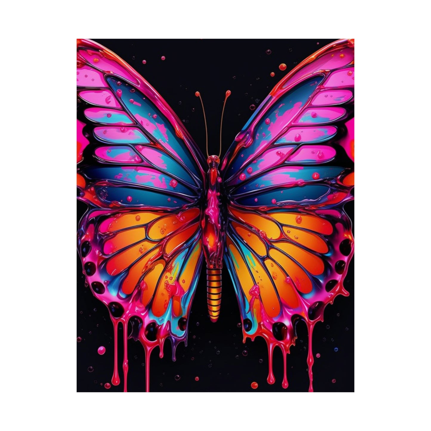 Premium Matte Vertical Posters Pink Butterfly Flair 1