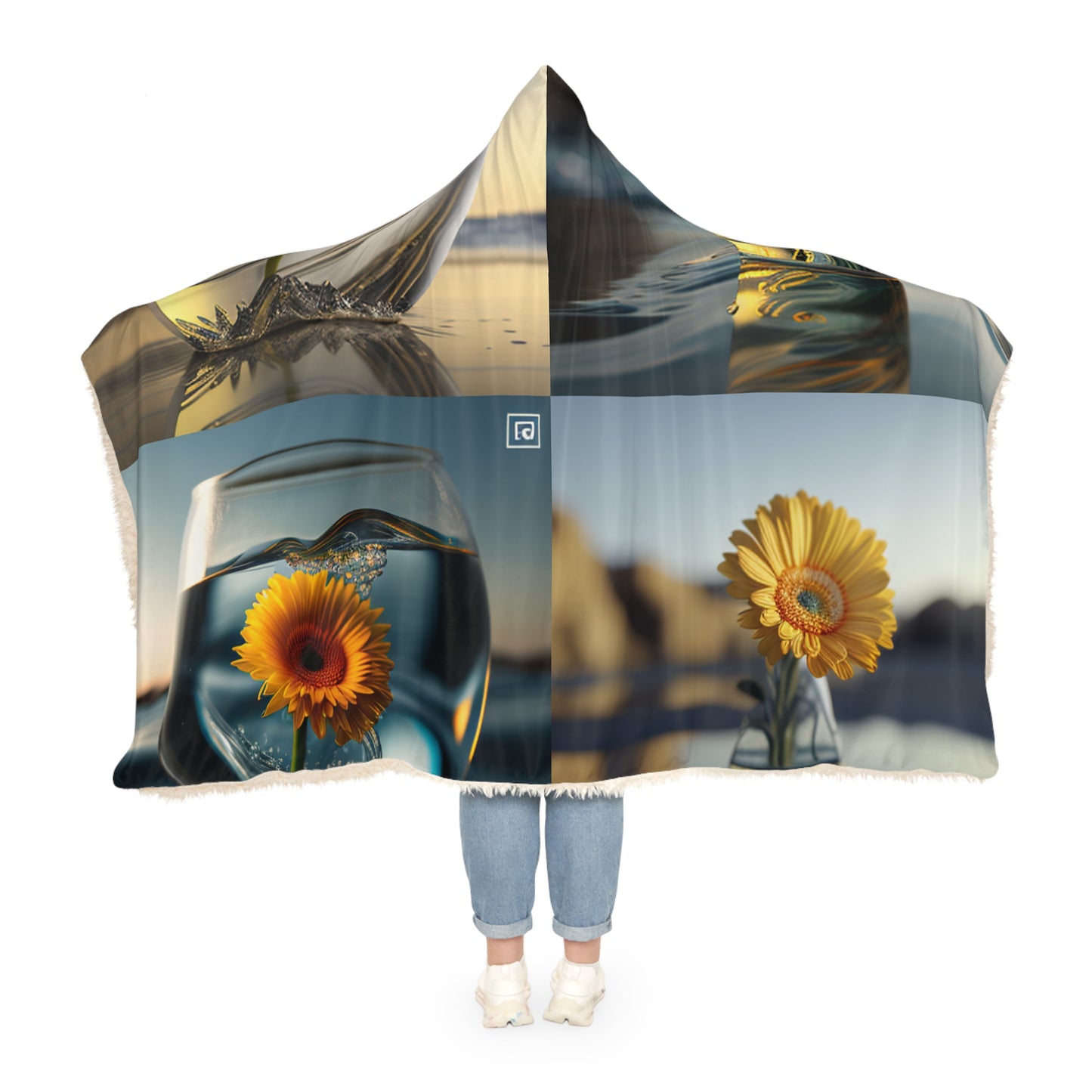 Snuggle Hooded Blanket yello Gerbera glass 5