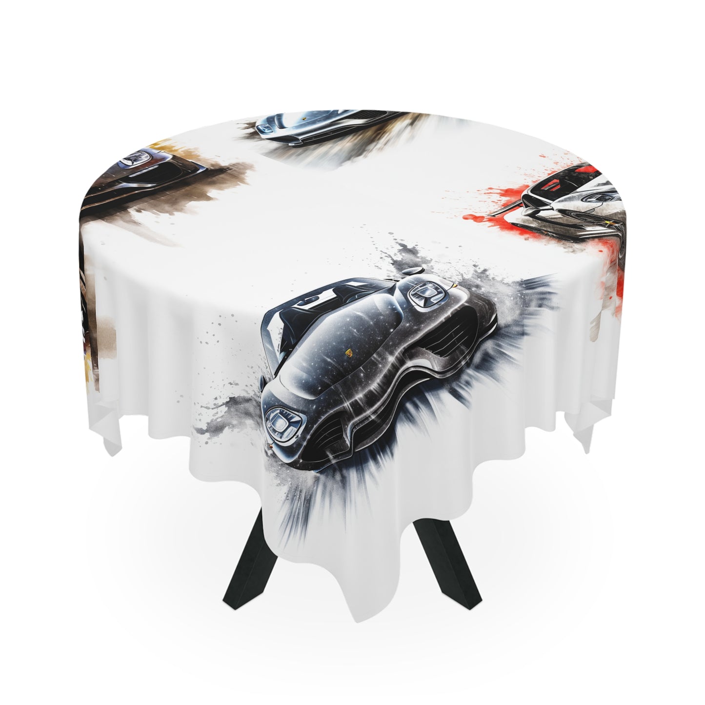 Tablecloth 918 Spyder white background driving fast with water splashing 5