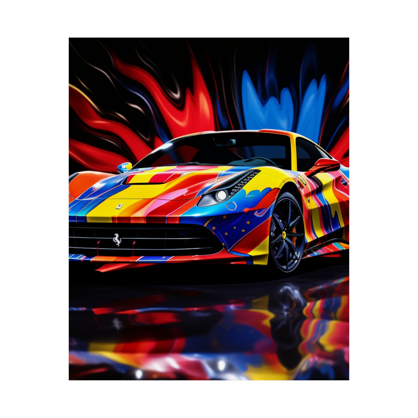 Premium Matte Vertical Posters Hyper Colorfull Ferrari 1