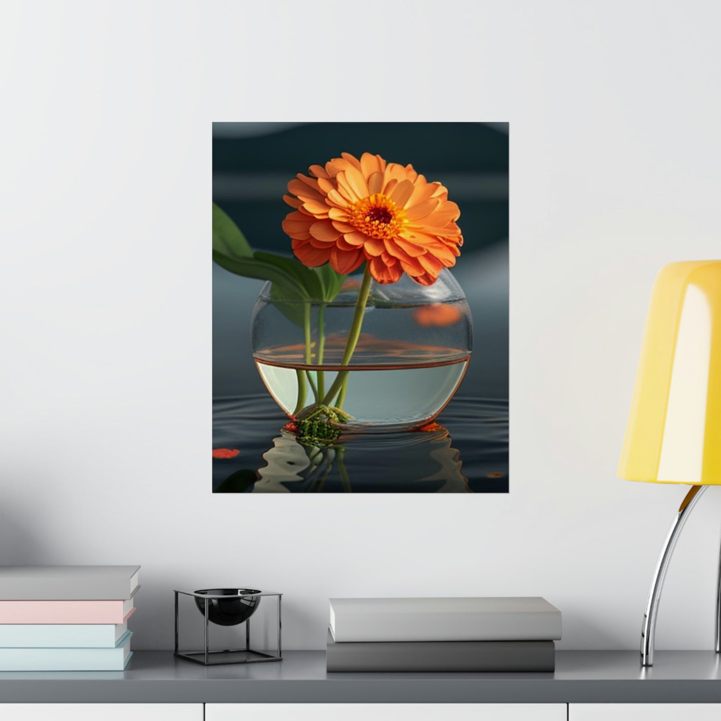 Premium Matte Vertical Posters Orange Zinnia 2