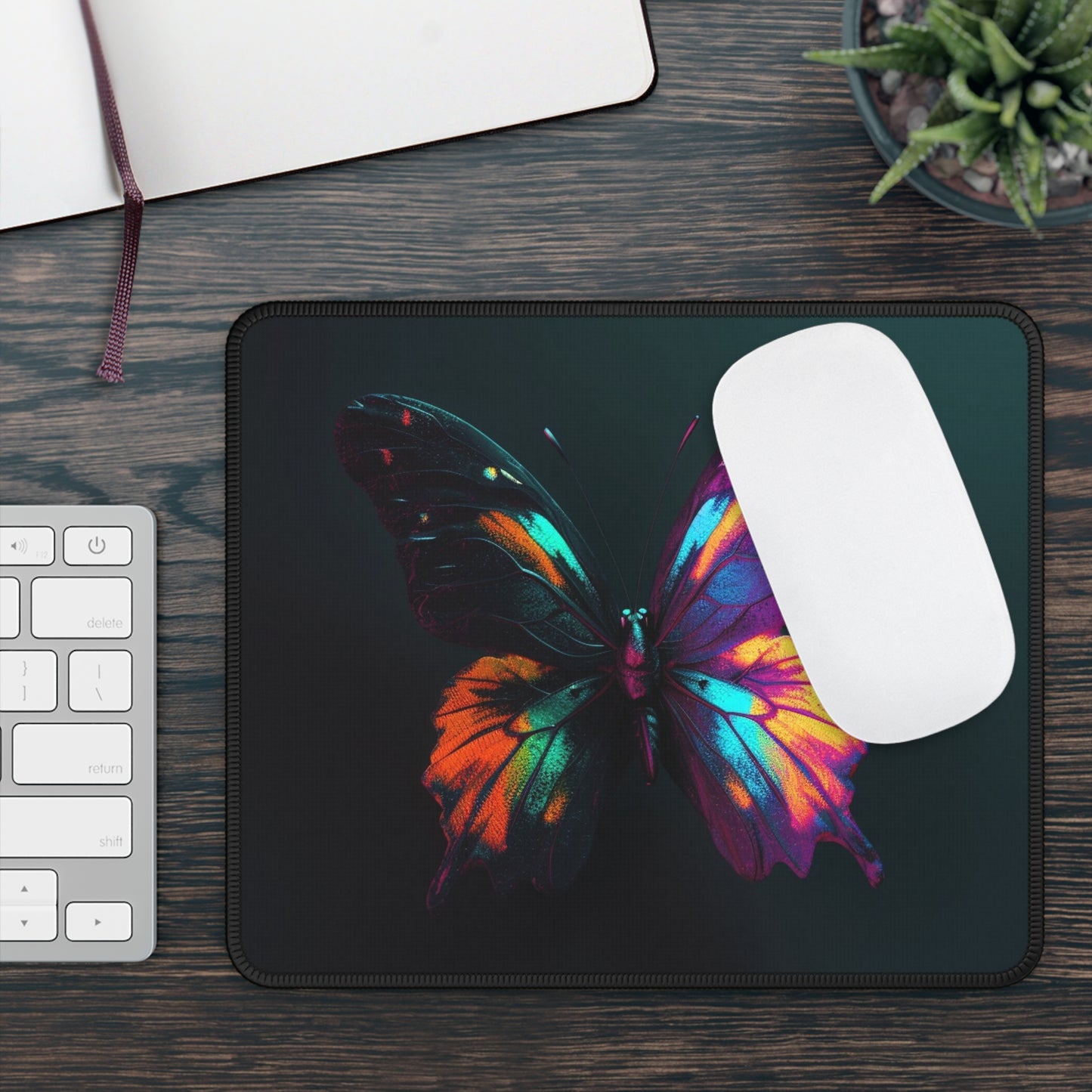 Gaming Mouse Pad  Hyper Colorful Butterfly Purple 3