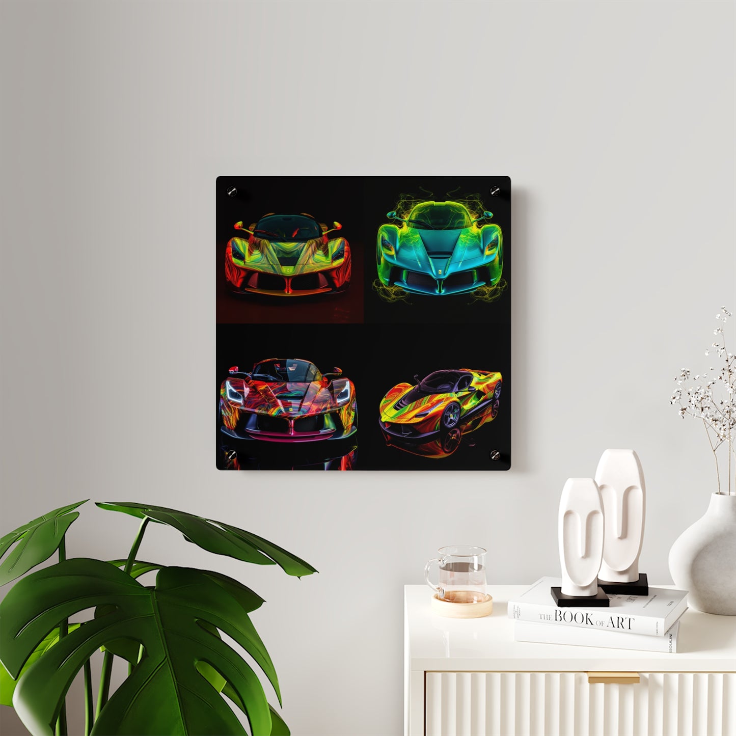 Acrylic Wall Art Panels Ferrari Neon 5