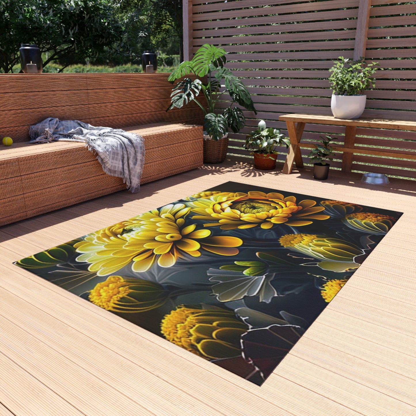 Outdoor Rug  Yellow Hermosas Flores Amarillas 4