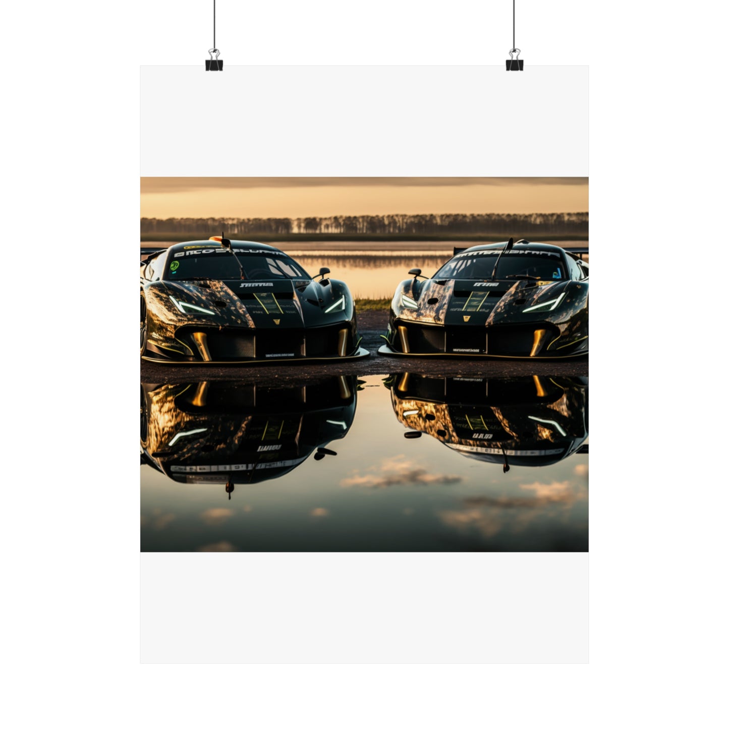 Premium Matte Vertical Posters Ferrari Lake 4