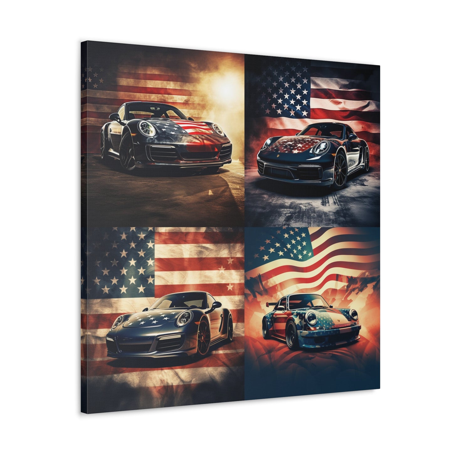 Canvas Gallery Wraps Abstract American Flag Background Porsche 5