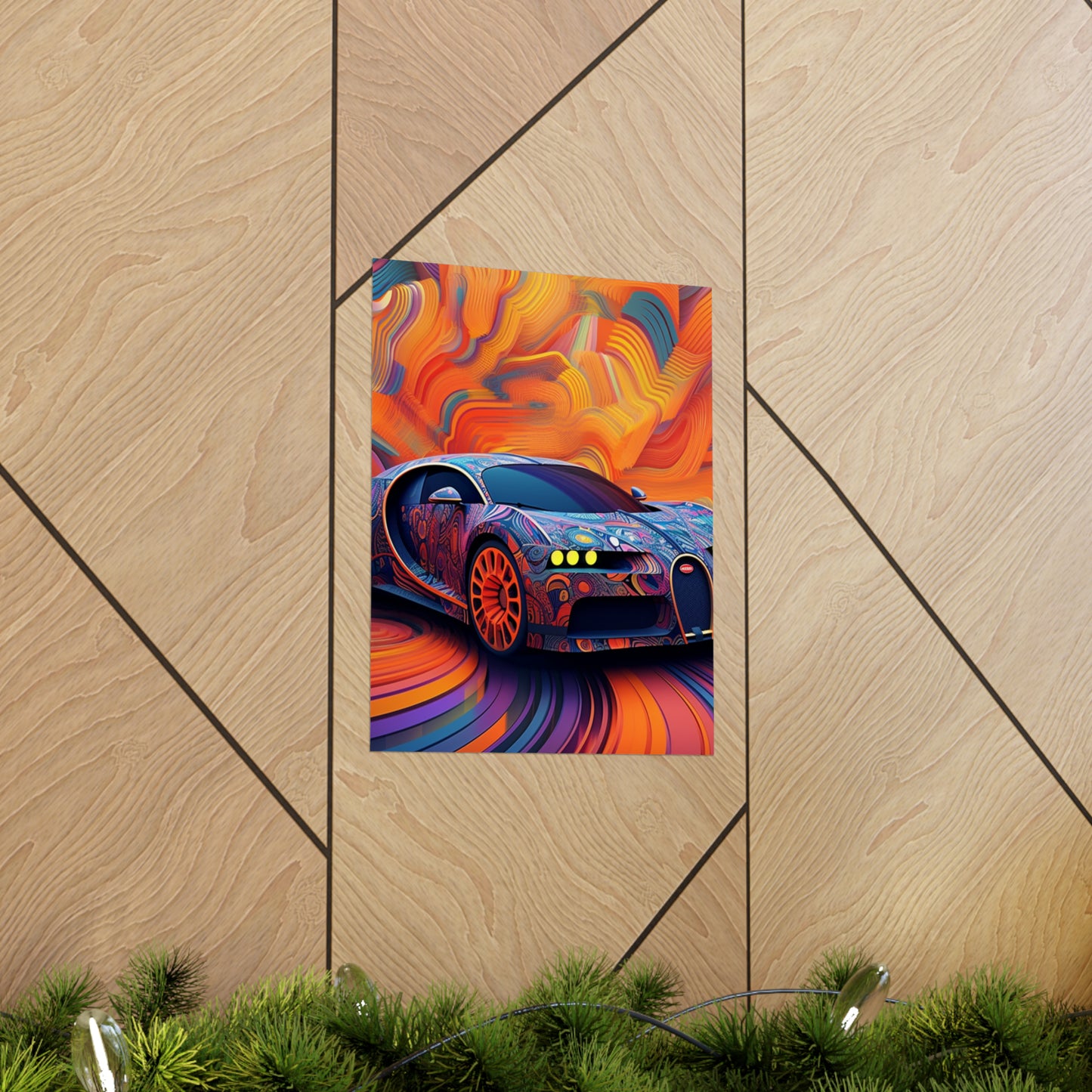 Premium Matte Vertical Posters Bugatti Abstract Concept 4