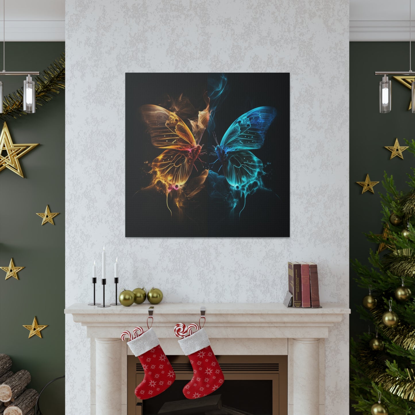 Canvas Gallery Wraps Kiss Neon Butterfly 9