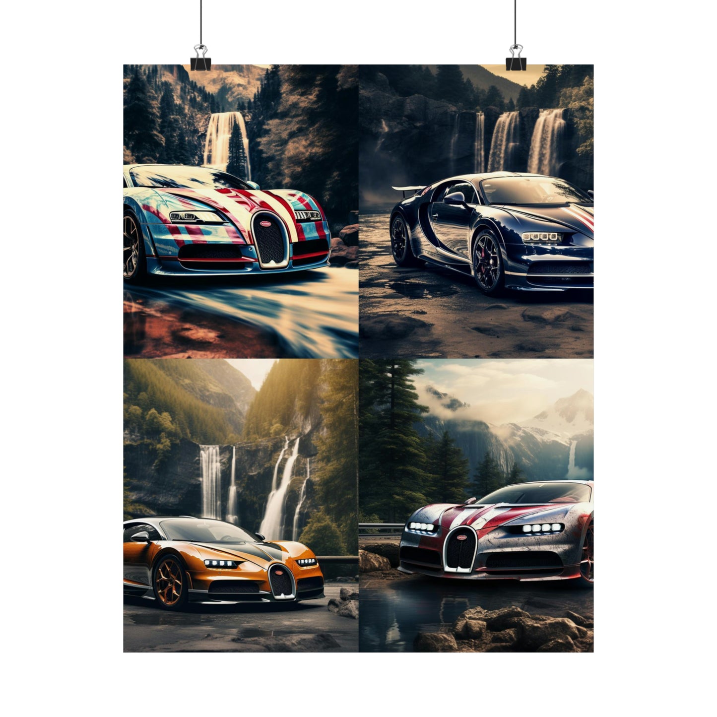 Premium Matte Vertical Posters Bugatti Waterfall 5