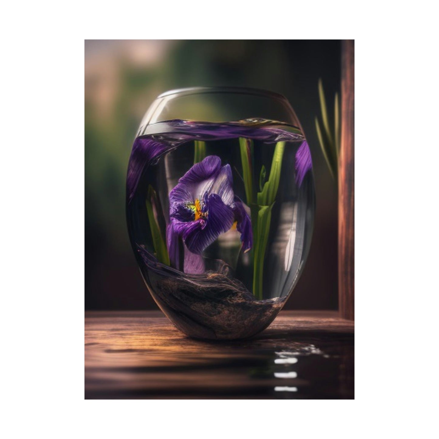 Premium Matte Vertical Posters Purple Iris in a vase 4