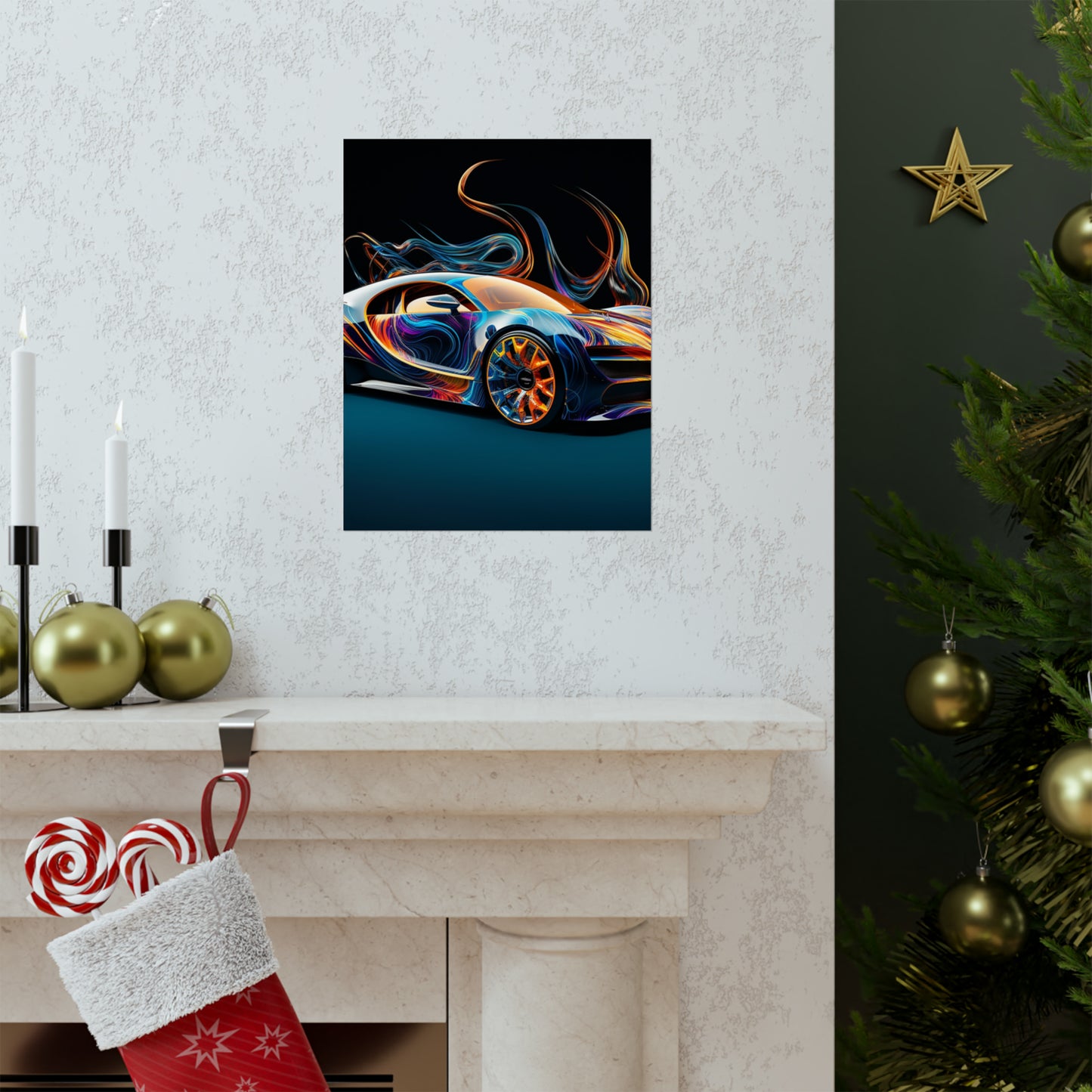 Premium Matte Vertical Posters Bugatti Abstract Flair 2