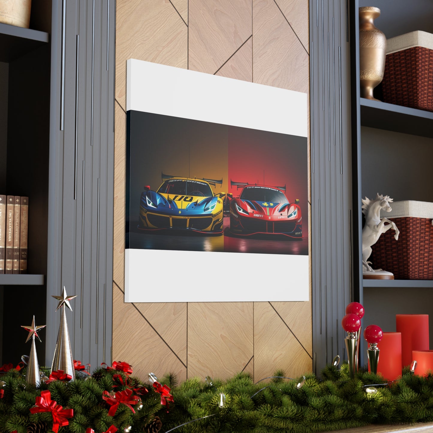 Canvas Gallery Wraps Ferrari Red Blue 3