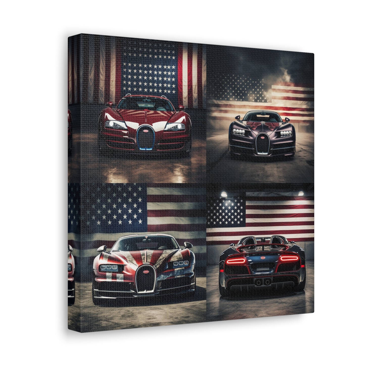 Canvas Gallery Wraps American Flag Background Bugatti 5