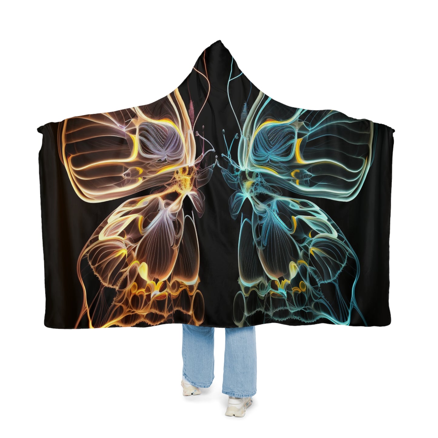 Snuggle Hooded Blanket Neon Glo Butterfly 3